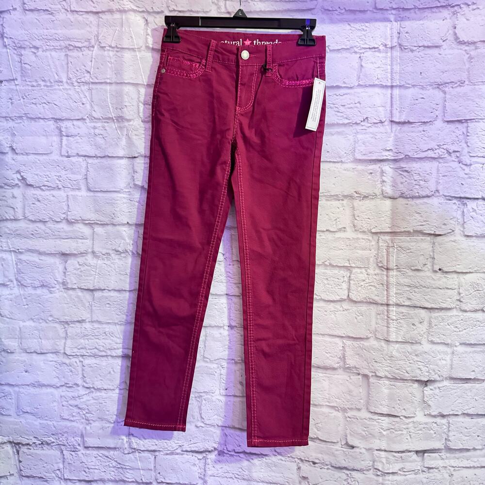 NATURAL THREADS BERRY COLORED SKINNY JEANS SIZE YOUTH 10 **NWT**